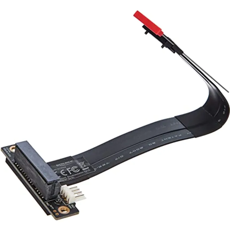 Delock M.2 Key M zu PCIe x4 NVMe Adapter gewinkelt mit 20 cm Kabel