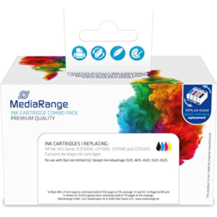 MediaRange Patrone HP für NR.655 1xBK-C-M-Y