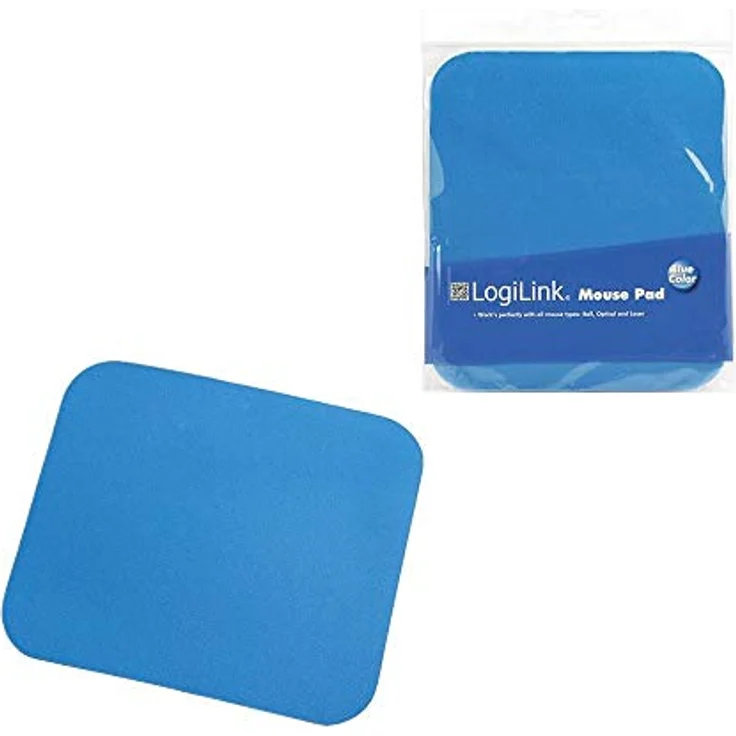 LogiLink ID0097 - Mauspad 220 x 250 x 3 mm für alle Maustypen (Kugel, Optisch, Laser) mit stark haftender Unterseite für optimalen Halt, Farbe: Blau – Bild 2