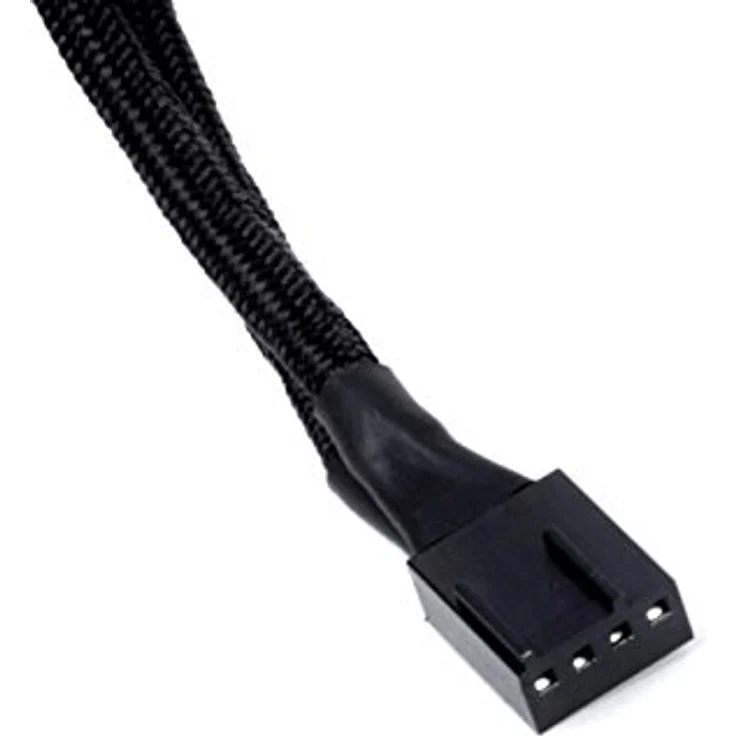 SilverStone SST-CPF01 - 10 cm PWM Lüfter Splitter Kabel für 2 Lüfter, schwarz gesleevt – Bild 4