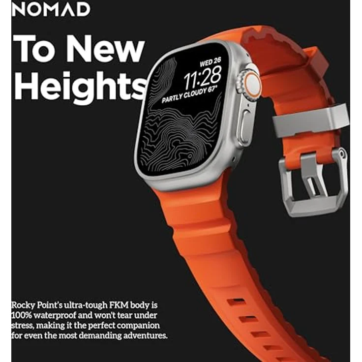 NOMAD Rocky Point Band für Apple Watch 42/44/45/49 mm, wasserfestes und leistungsstarkes Uhrenarmband mit Magma Connector Natural – Bild 8