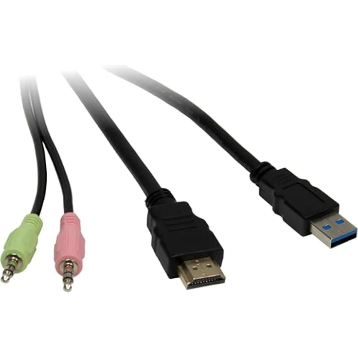 Intertech KVM Switch AS-21HUS, 2-Port Desktop Switch mit 4K@60Hz Auflösung, Schwarz – Bild 4
