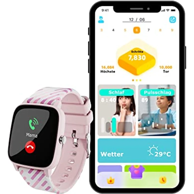 Lamax BCool Children's Smart Watch - Pink for kids (36.50 mm, Kunststoff), Sportuhr + Smartwatch – Bild 3