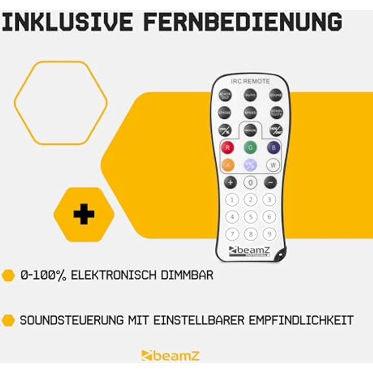 BeamZ BBP96SB Bodenstrahler, Akkubetriebener LED-Uplight Par mit 6x 12W 6-in-1 RGBAW-UV LEDs, Schwarz, bis zu 9 Stunden Betriebszeit, DMX-fähig – Bild 7