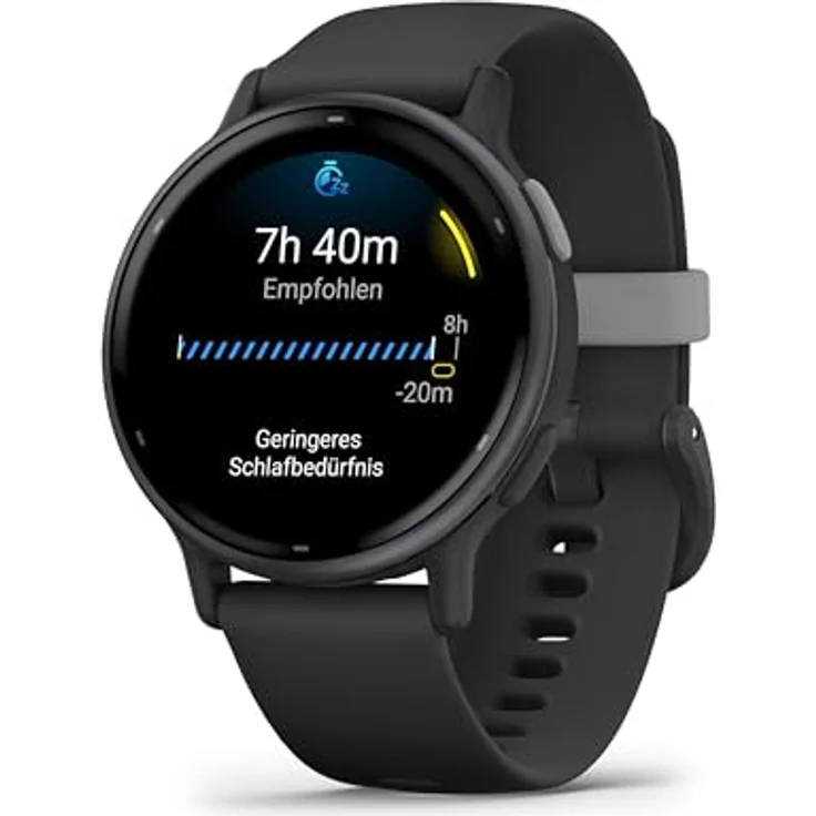 Garmin Vivoactive 5 AMOLED GPS Smartwatch mit Fitness- und Gesundheistfunktion, Musik, Schwarz/Schiefergrau mit Silikonarmband – Bild 1