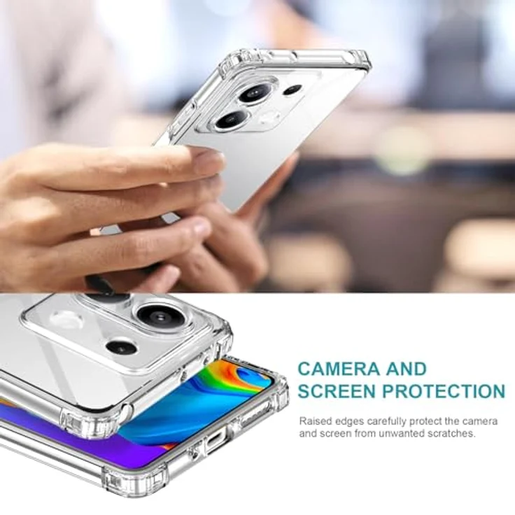 LeYi Hülle für Xiaomi Redmi Note 13 5G, Transparent TPU Silikon Handyhülle mit 2 Schutzfolien, Stoßfest und Kameraschutz – Bild 3