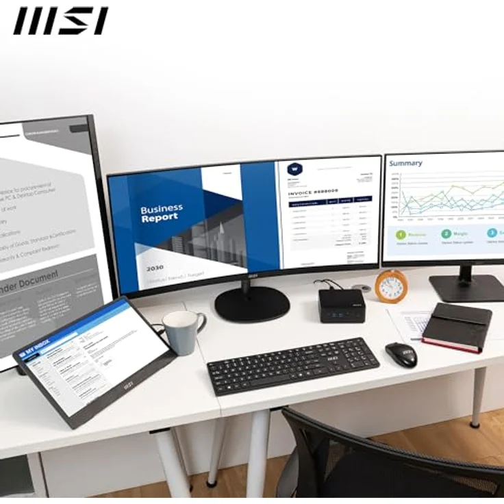 MSI Cubi NUC 1MG-023DE, Mini-PC mit Intel Core 3 100U, 8GB DDR5, 256GB M.2 SSD, USB 10Gbps, Thunderbolt 4, HDMI 2.1, Wi-Fi 6E, Bluetooth 5.3, schwarz, Windows 11 Pro – Bild 2