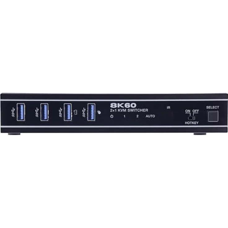 InLine KVM Switch 2-fach, HDMI, 8K@60Hz, USB 3.2, mit IR & RS-232, Schwarz – Bild 4