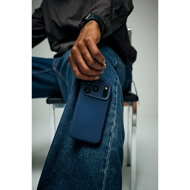 Decoded Silikonhülle für iPhone 17 Pro, Antibakterielle Beschichtung, MagSafe Kompatibel, Fallschutz, Kratzfest, Dunkel Blau – Bild 3