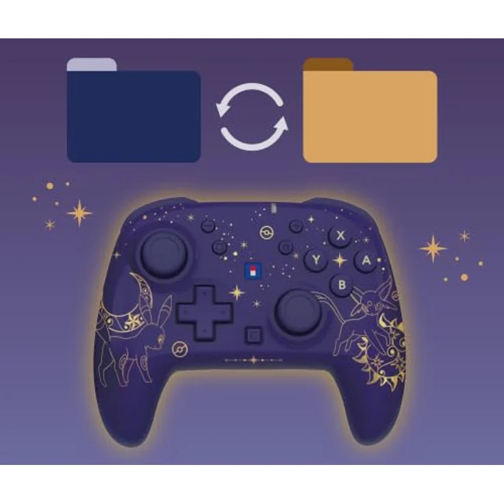 HORI Wireless PAD Turbo (Espeon & Umbreon) für Nintendo Switch 2, kabelloser Controller mit 10 Stunden Akkulaufzeit, programmierbaren Rücktasten und präzisen TMR-Sticks, lila – Bild 10