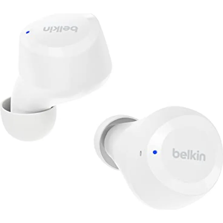 Belkin SoundForm Bolt True Wireless In-Ear-Kopfhörer, kabelloser Kopfhörer mit Mikrofon, Akkulaufzeit bis zu 28 Std., Monomodus, Schweiß- und Spritzwasserschutz der Schutzart IPX4, für iPhone, Galaxy