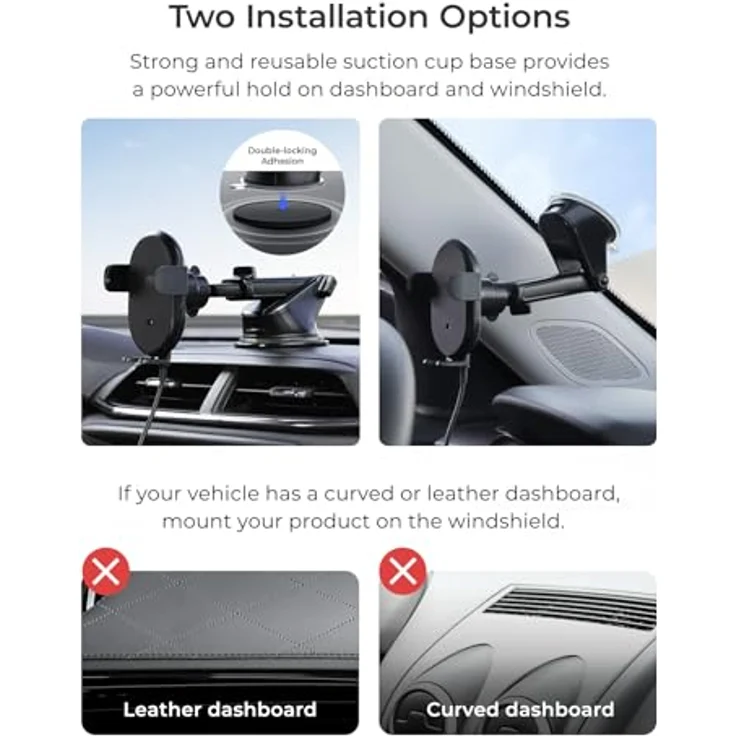 iOttie Auto Sense 2, Qi-zertifizierte Smartphone Halterung mit automatischer Erkennung und 15 W Wireless-Ladeleistung, Schwarz – Bild 7