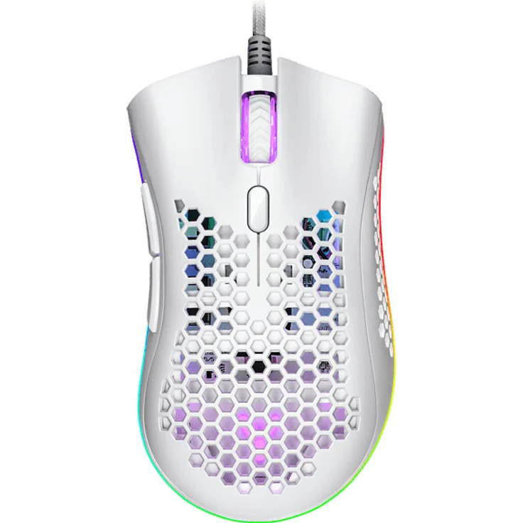ISY IGM-4500-WT Honeycomb RGB Gaming Maus, Weiß