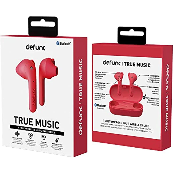 Defunc True MUSIC Wireless InEar-Kopfhörer mit integriertem Mikrofon, Rot – Bild 11