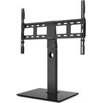 Hama TV-Standfuß (Universal, 65", 40 kg), TV Ständer, Schwarz - Schwenkbarer Standfuß mit Sicherheitsglasplatte