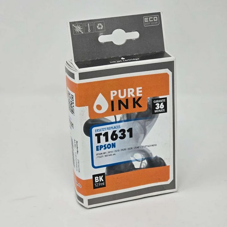 Pure Ink Tintenpatrone ersetzt Epson T1281, schwarz, 5,9 ml kompatibel für Epson Drucker