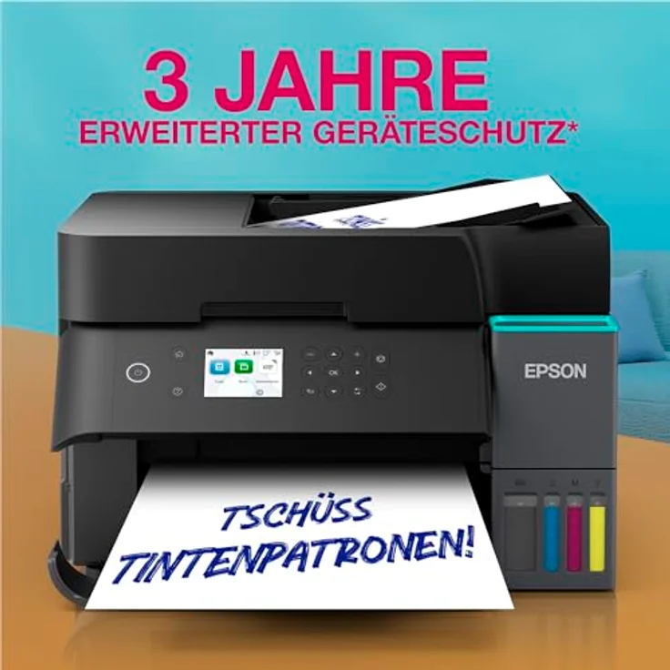 Epson EcoTank ET-3950, Multifunktionsdrucker Tintenstrahl A4 mit WLAN, LAN, USB und kosteneffizienten Tintentanks – Bild 9