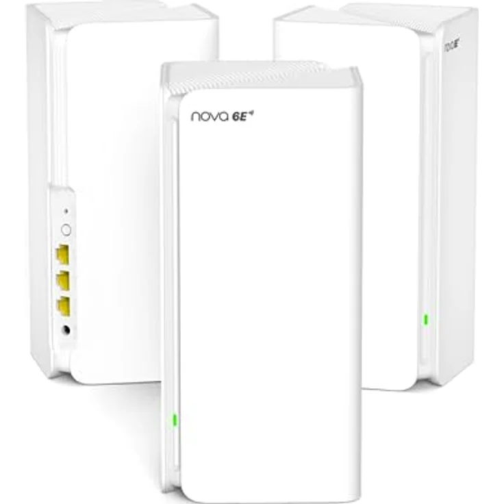 Tenda Nova MX21-Pro Mesh WLAN Wi-Fi 6E System, AXE5700 Tri-Band Mesh WiFi Repeater & Router - Empfohlen für Häuser mit 4-7 Schlafzimmern – Bild 1