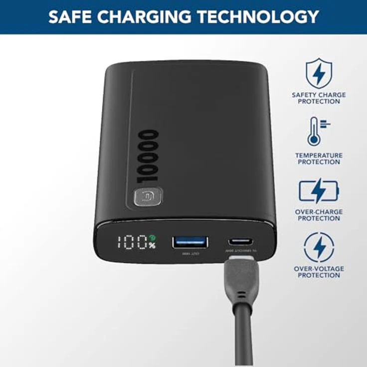 Cellularline Power Bank Elite 10000 PD Black - 10.000 mAh, 72 Stunden Ladezeit, 3 USB-Anschlüsse, LCD-Display – Bild 5