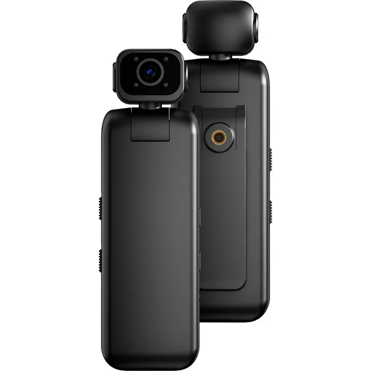 KKmoon Tragbare 2K-Körperkamera, WiFi-Mini-Digitalvideokamera mit 355° drehbarem Objektiv, Nachtsicht und 1960 mAh Akku für Strafverfolgung und persönliche Reisen