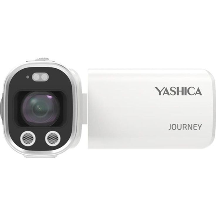 Yashica Journey Camcorder Video Camera - 4K Aufzeichnung, 115° Weitwinkel, klappbares Display, kompakt, Weiß