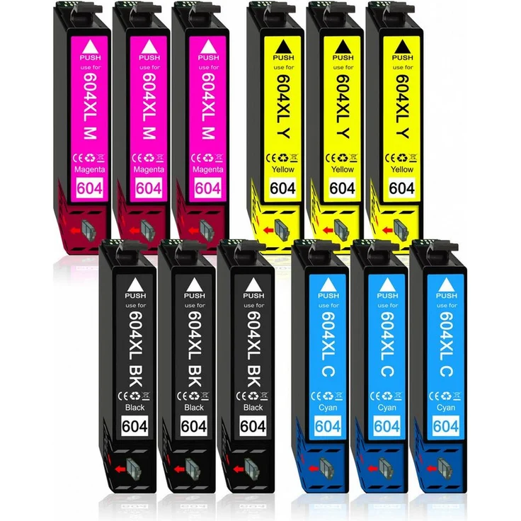 Druckerparadies 12er Pack Druckerpatronen 604XL kompatibel mit Epson XP-4200, 3x Schwarz, 3x Cyan, 3x Magenta, 3x Yellow
