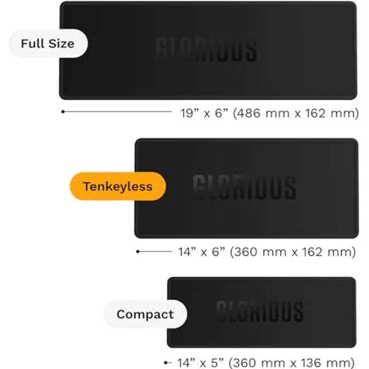 Glorious Keyboard Mat, genäht - 75%, schwarz - Schalldämpfende Matte für Tastaturen, rutschfester Halt, passt für 75% Tastaturen, für Glorious GMMK 3 entworfen – Bild 3