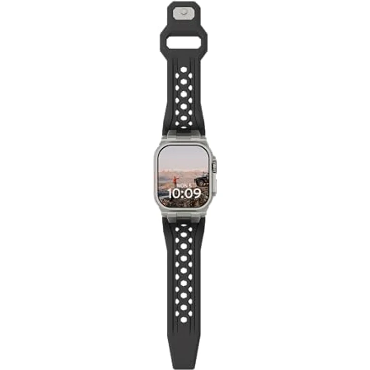UAG Monarch Strap, Uhrenarmband für Apple Watch Ultra/42/44/45/46mm, Silikon, schwarz/titan, hohe Strapazierfähigkeit und Tragekomfort – Bild 8