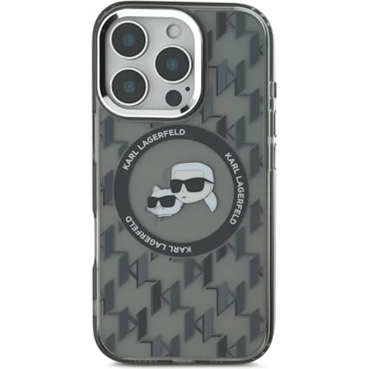 CG MOBILE Karl Lagerfeld KLHMP16LHMCKMHK Hülle für iPhone 16 Pro 6.3" schwarz IML Monogram Karl&Choupette Head - MagSafe kompatibel – Bild 3