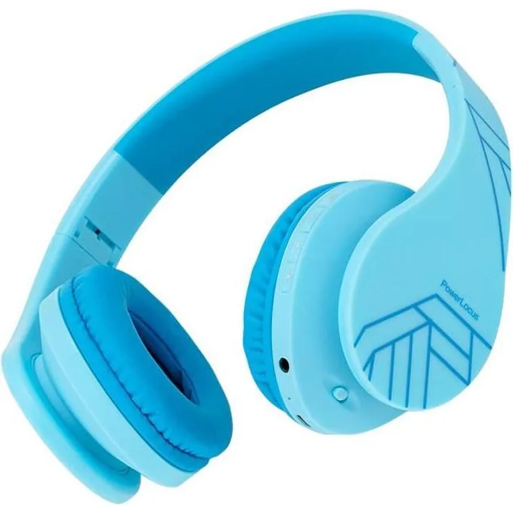 PowerLocus P2, Kabellose Kinderkopfhörer mit Bluetooth 5.3, Lautstärkebegrenzung, blau