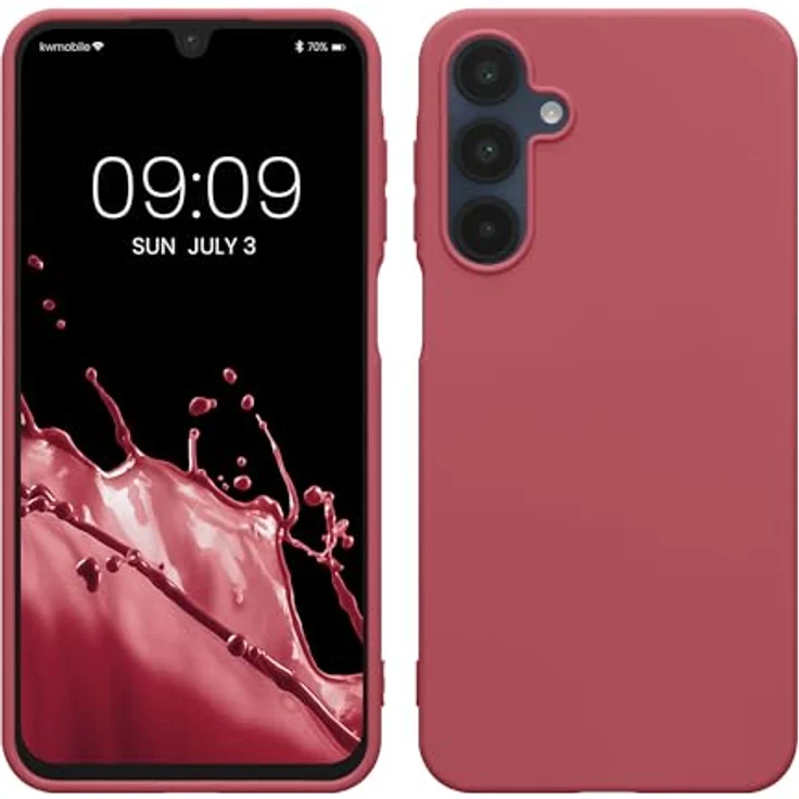 kwmobile Hülle kompatibel mit Samsung Galaxy A16 5G - weiches TPU Silikon Case für kabelloses Laden - Dark Rose – Bild 1