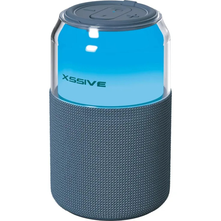 XSSIVE Tragbarer Wireless Lautsprecher, Mobiler Bluetooth Speaker mit kraftvollem Klang, blau