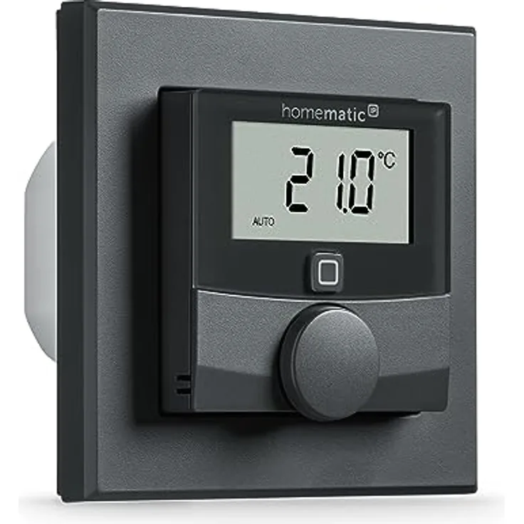 Homematic IP Smart Home Wandthermostat mit Schaltausgang – für Markenschalter, anthrazit, digitales Thermostat Fußbodenheizung mit/ohne App, Alexa, Google Assistant, Energie sparen, 159928A0