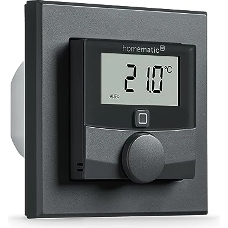 Homematic IP Smart Home Wandthermostat mit Schaltausgang – für Markenschalter, anthrazit, digitales Thermostat Fußbodenheizung mit/ohne App, Alexa, Google Assistant, Energie sparen, 159928A0 – Bild 1