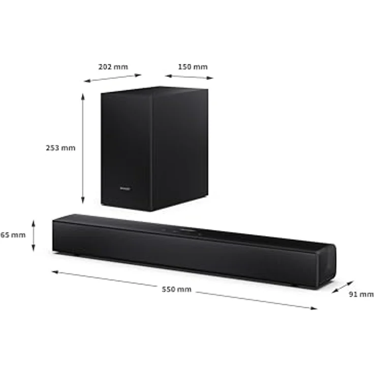 Sharp HT-SBW121, Soundbar mit kraftvollem Sound, Schwarz – Bild 10