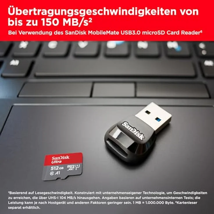 SanDisk Ultra microSD-SD-card - 150MB - 512GB (SDSQUAC-512G-GN6MA) – Bild 3