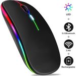 ZOVHYYA Kabellose RGB Gaming Maus – Wiederaufladbare Bluetooth Maus (LED Hintergrundbeleuchtung, ergonomischem Design)