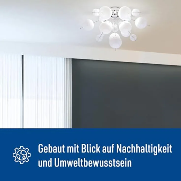 Näve Leuchten - Deckenleuchte Explosion aus Metall und Glas für G9 Leuchtmittel (max. 28 W) - Weiß, 57 cm – Bild 5