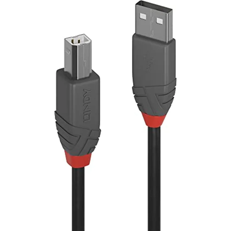 Lindy Anthra Line - USB-Kabel - USB (M) bis USB Typ B (M) - USB2.0 - 1,0m - rund - Schwarz (36672) - Preisvergleich – Bild 4