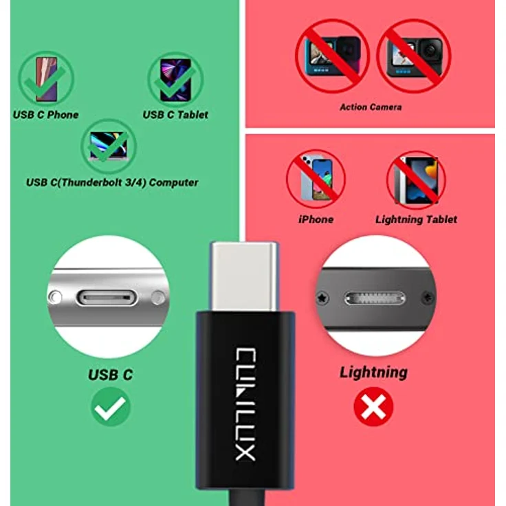 Cubilux USB C Lavalier Mikrofon, Typ C Clip-On Mikrofon für iPhone 17/16/15 Pro Max & iPad Pro, 48 kHz / 24 Bit ADC, Plug and Play, klarer natürlicher Ton – Bild 2