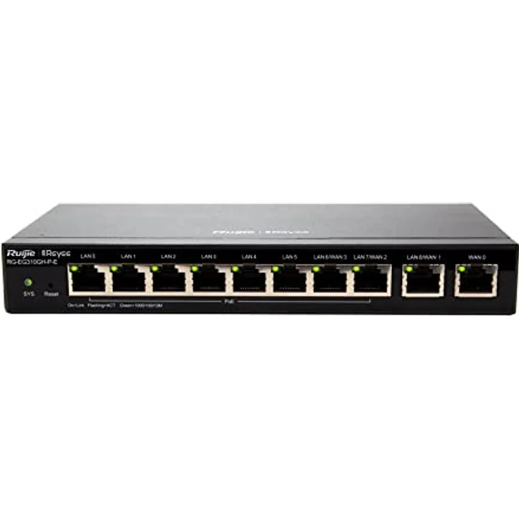 RUIJIE Reyee 10-Port High Performance Cloud Managed PoE Router mit verbesserter Abdeckung und erweiterter Sicherheit, schwarz – Bild 2