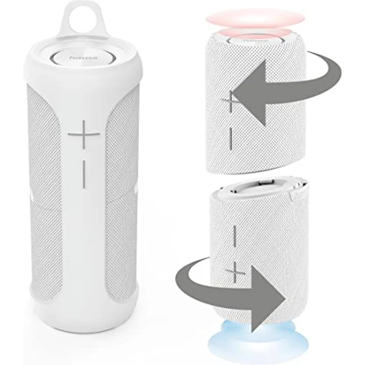 Hama 2in1 Bluetooth-Lautsprecher-Set Twin 3.0 wasserdicht 30W (teilbares Speaker-Set kabellos, 2 tragbare Bluetooth-Boxen, schwimmende Musikbox wasserfest IP67, 10h Akku, True Wireless Stereo) weiß – Bild 3