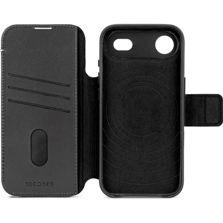 Decoded 2-in-1 Lederhülle für iPhone 17 Air, Abnehmbare Wallet aus Premium ECCO Leder, MagSafe-kompatibel, Fallschutz, Kratzfest, Schwarz – Bild 4