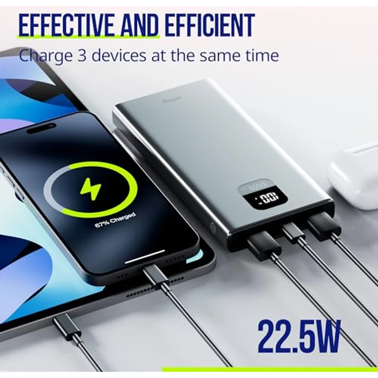 FOREVER Allity Powerbank APB-100, 10000 mAh, PD & QC 22,5W, grau – Bild 4