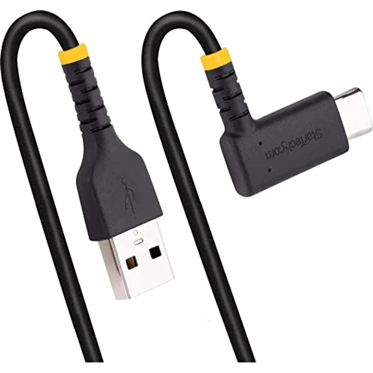 StarTech.com 15 cm USB-A Auf USB-C Ladekabel - USB-C Winkelstecker - Robustes Schnellladekabel Mit Aramidfaser - USB 2.0 A Zu Typ-C - 3A - Kurzes USB Ladekabel Für Handy, Tablets (R2ACR-15C-USB-CABLE) – Bild 5