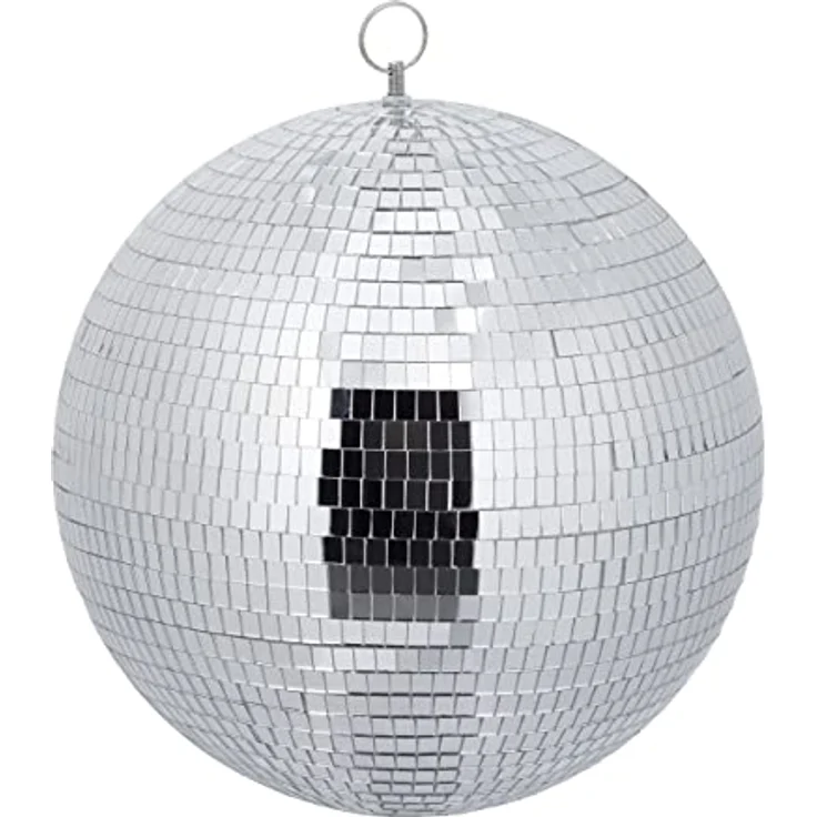 Relaxdays Discokugel, Ø 30 cm, Deko Spiegelkugel zum Aufhängen, große Partykugel mit Metallöse, Discoball Party, Silber - Preisvergleich – Bild 1