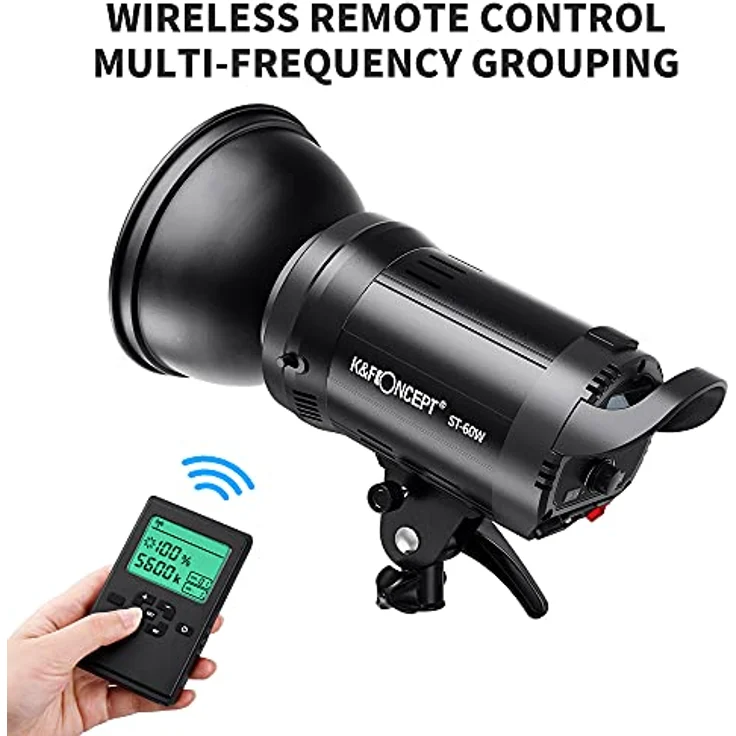 K&F Concept LED Studioblitz SL-60W CRI95+ LED 5600K LED Video Licht mit Auslöser, Fernbedienung, Einstellbarer Bowens Halterung,Beleuchtungseffekte,Licht für für Video Foto Porträtaufnahmen – Bild 4