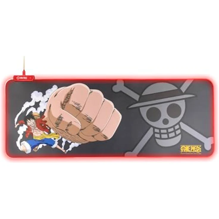 Blade Gaming Mauspad - One Piece Luffy (XL), Mausmatte mit LED-Beleuchtung und rutschfester Unterlage, Rot – Bild 2