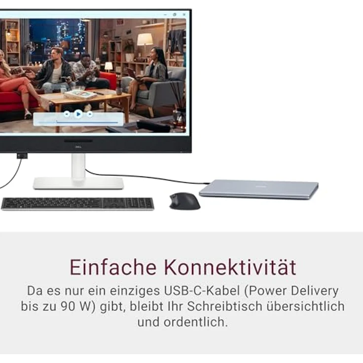 Dell 32 Plus Monitor - S3225QC, 4K UHD, 120Hz, QD OLED, 0.03ms, AMD FreeSync Premium Pro, HDR True Black 400, Dolby Vision, 5W Lautsprecher, 3 USB-C, HDMI, 3 Jahre Garantie – Bild 7
