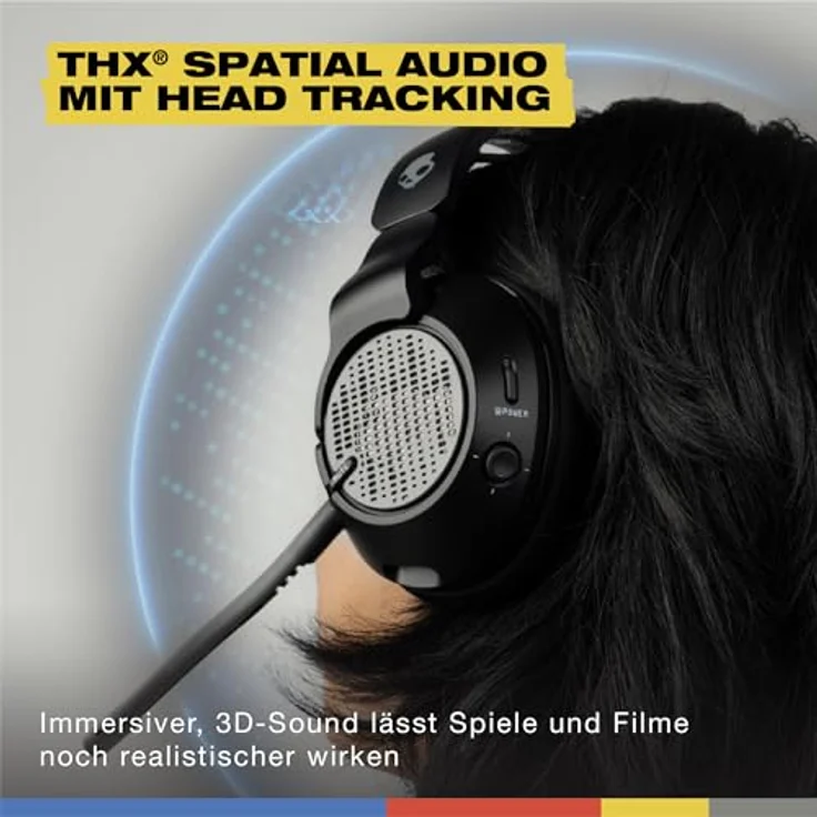 Skullcandy Crusher PLYR 720 Wireless Gaming Headset, THX Spatial Audio, Multi-Sensory Bass, Removable Mic, Multi-Plattform, Digi-Black – Bild 3